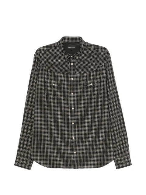Emporio Armani check-pattern western-yoke shirt
