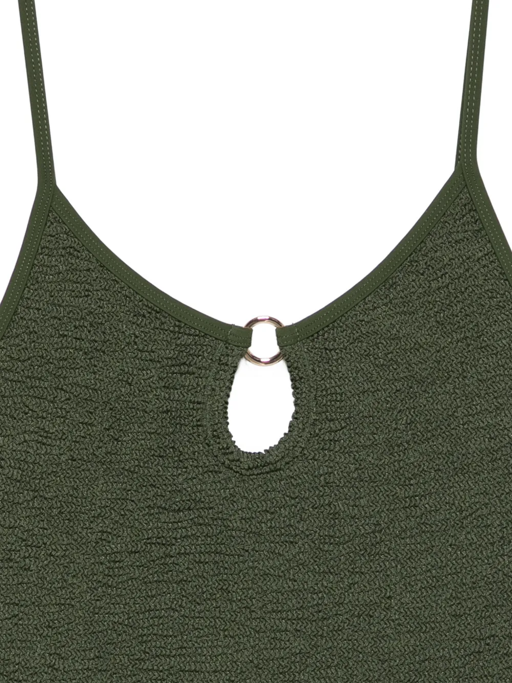 Hunza G Badpak met gekreukt effect en ringdetail Groen