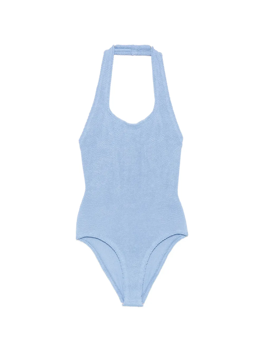 Hunza G crinkle-effect halterneck swimsuit - Blau