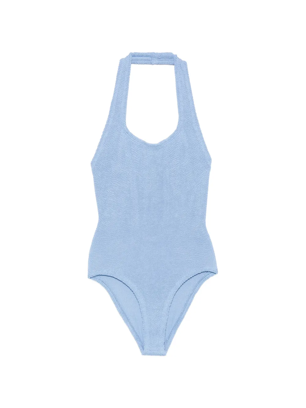 Hunza G crinkle-effect halterneck swimsuit - Blu