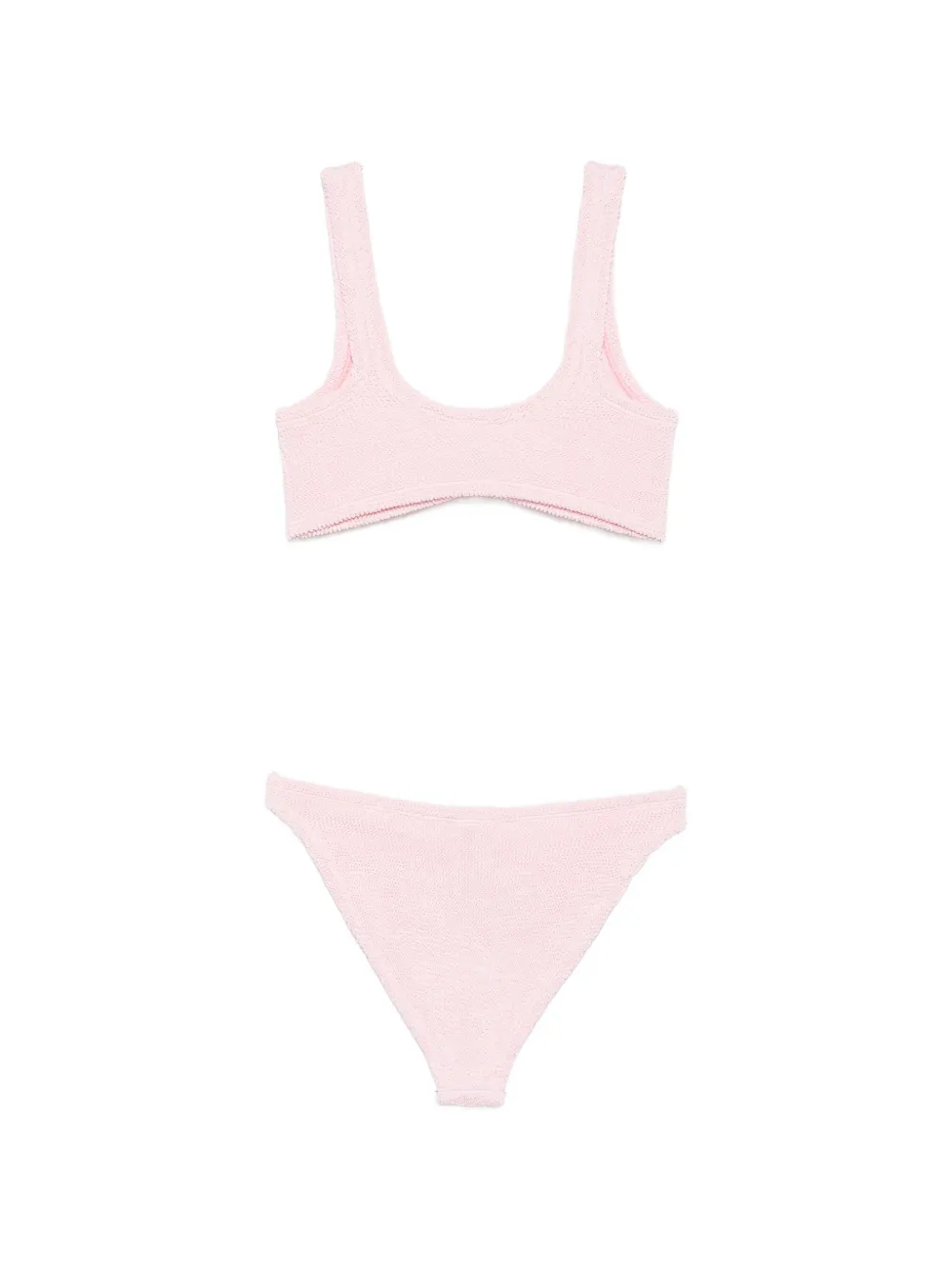 Hunza G Bikini met gekreukt effect en ringdetail Roze