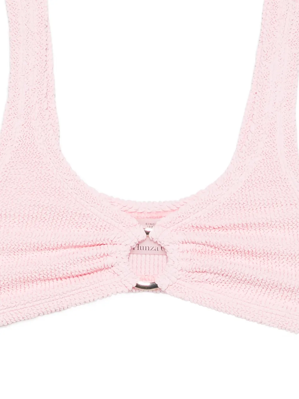 Hunza G Bikini met gekreukt effect en ringdetail Roze