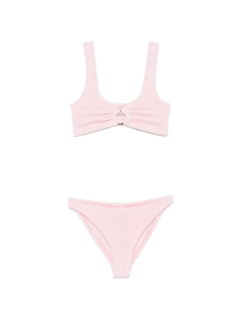 Hunza G bikini con efecto arrugado y detalle de aro
