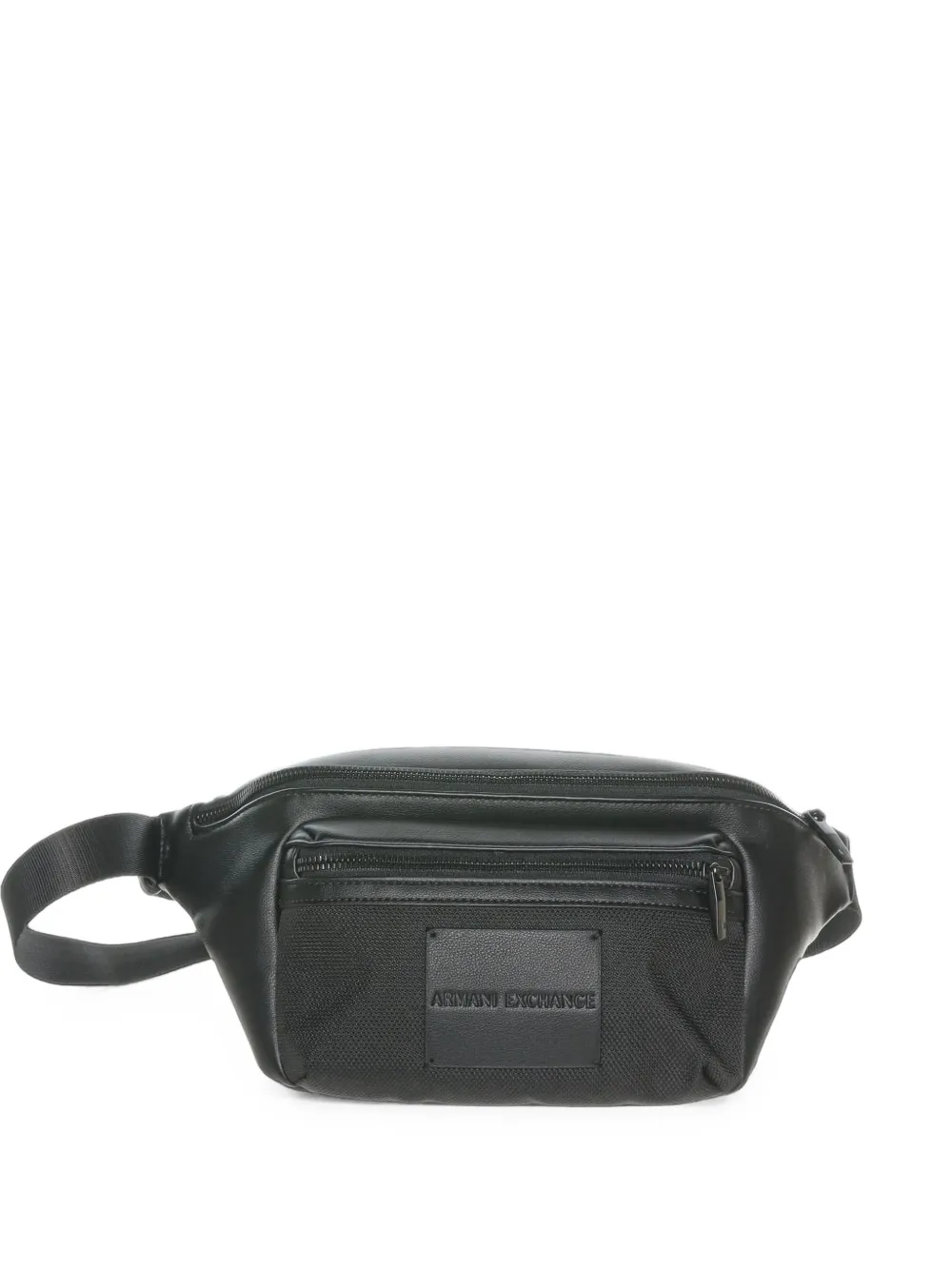 Armani Exchange logo-patch panelled belt bag - Schwarz
