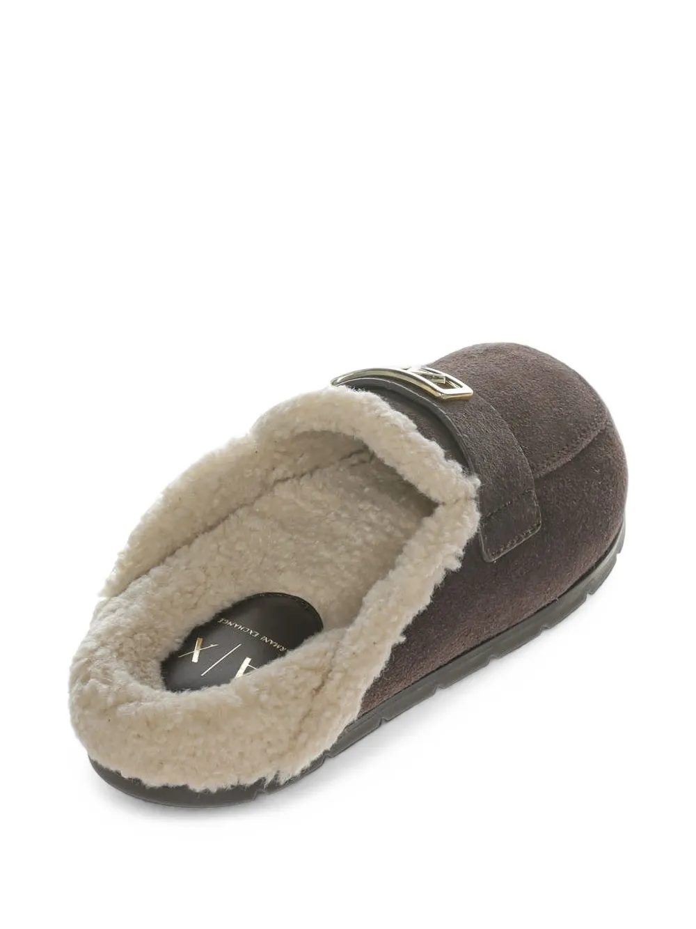 Armani Exchange logo-plaque flat mules Bruin