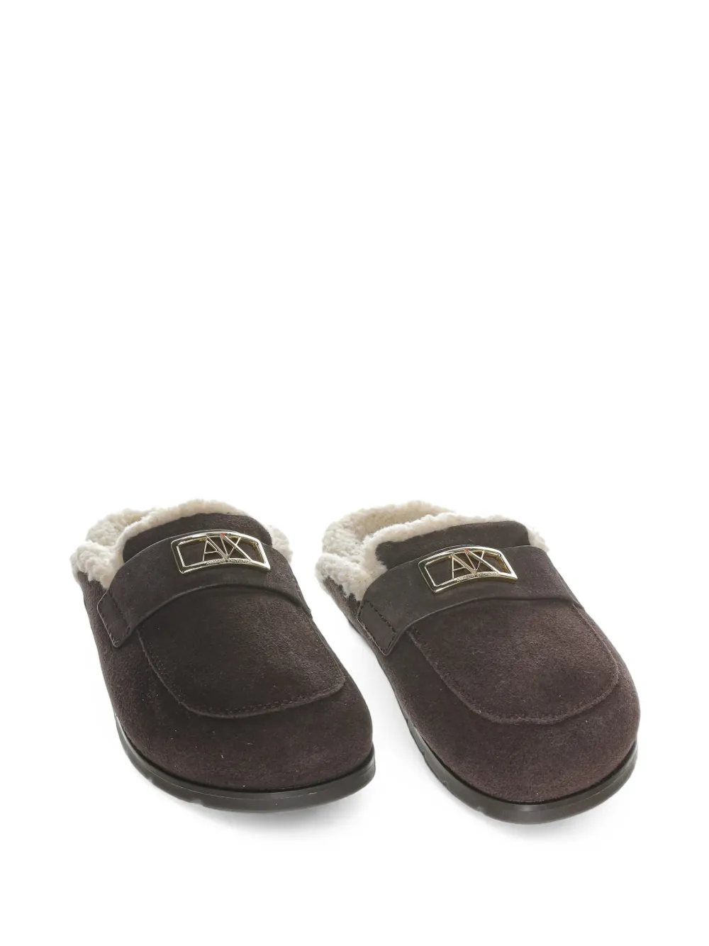 Armani Exchange logo-plaque flat mules Bruin