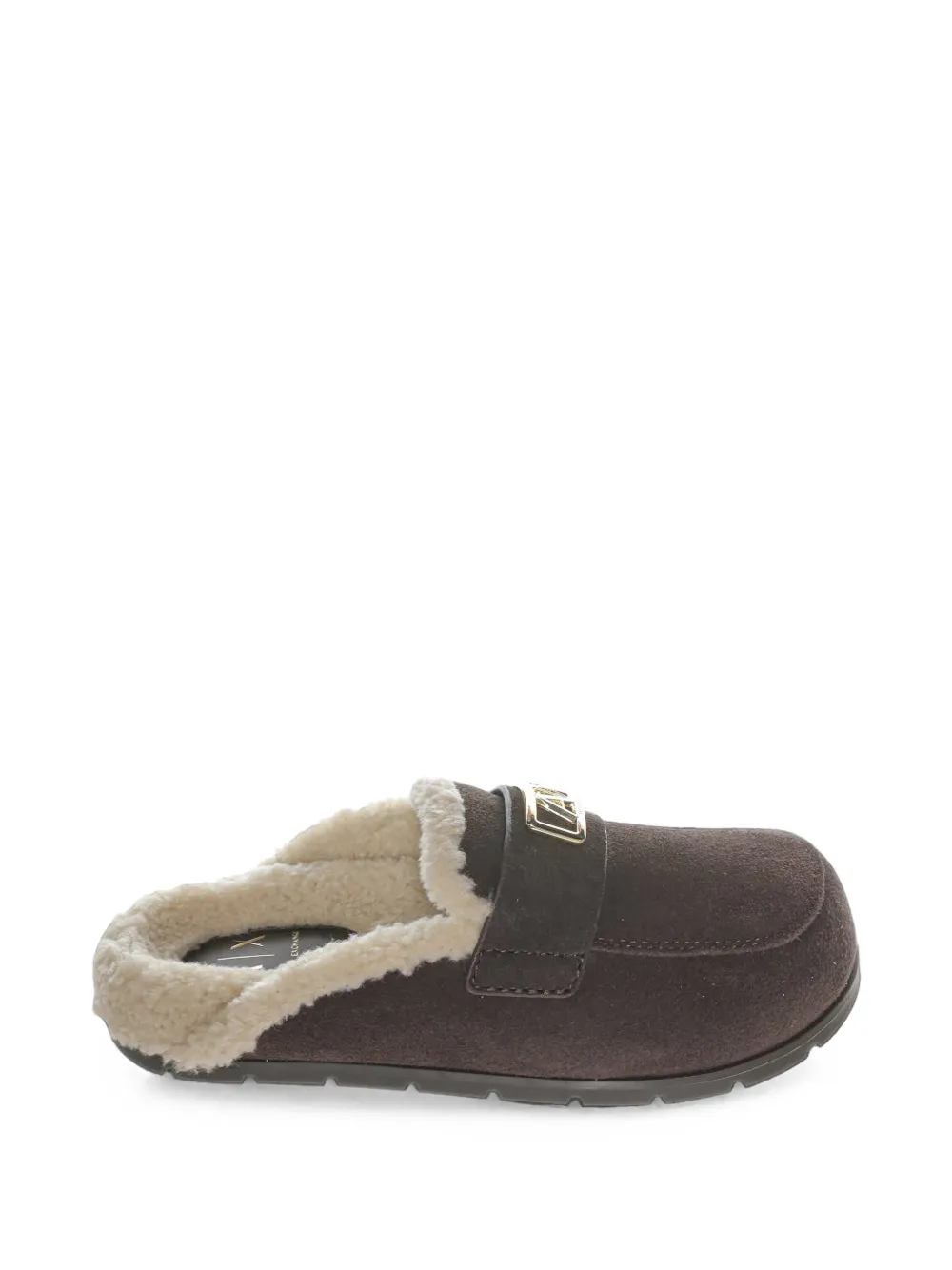 Armani Exchange logo-plaque flat mules Bruin