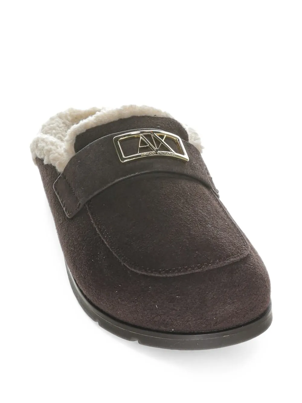 Armani Exchange logo-plaque flat mules Bruin
