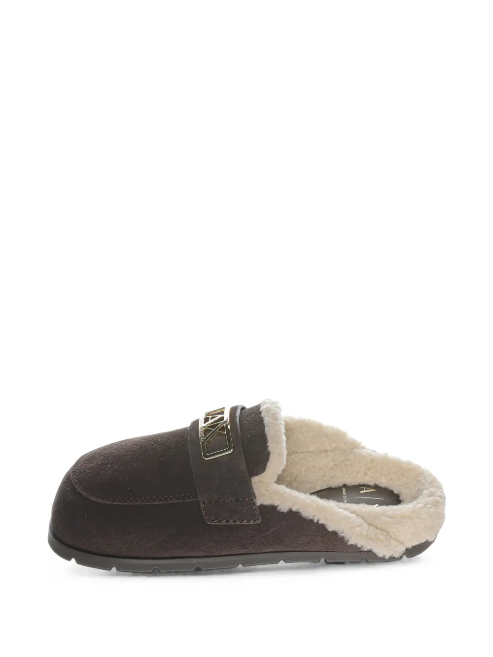 Armani Exchange logo-plaque flat mules Bruin