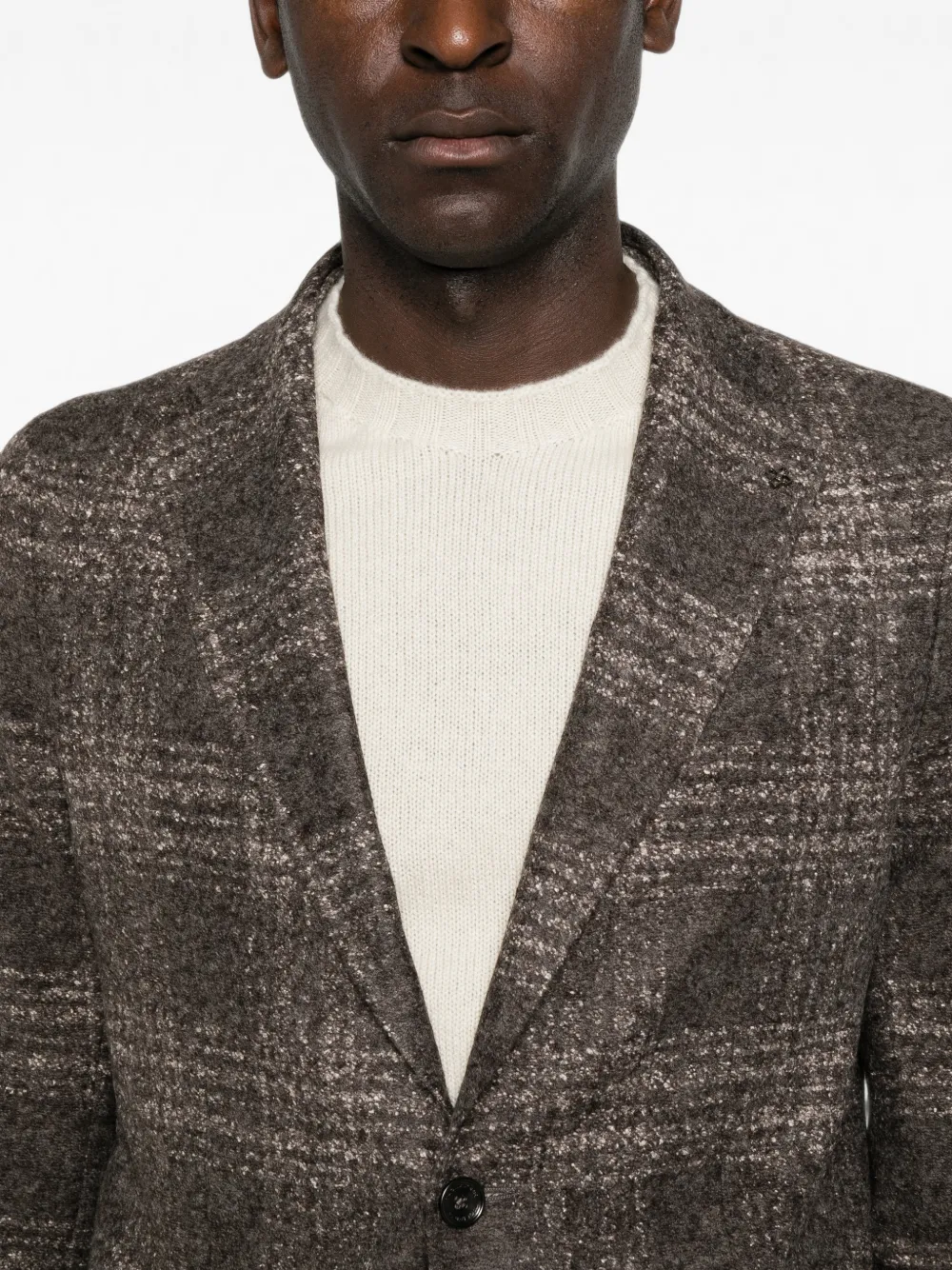Tagliatore Geruite blazer met enkele rij knopen Bruin