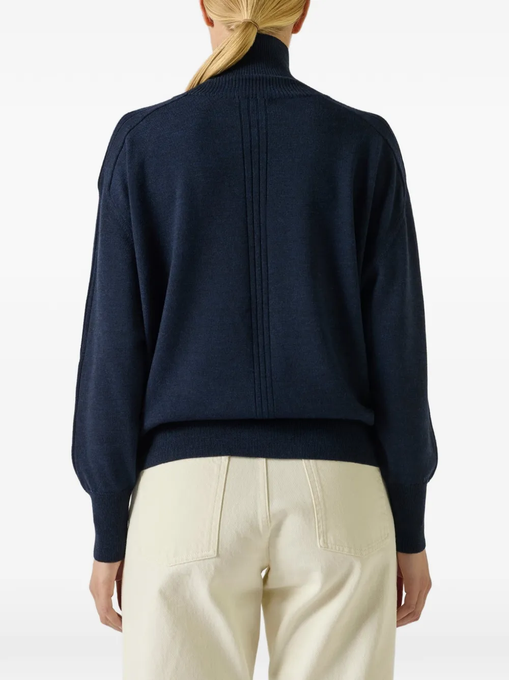Soeur Nord ribgebreide trui met hoge hals Blauw