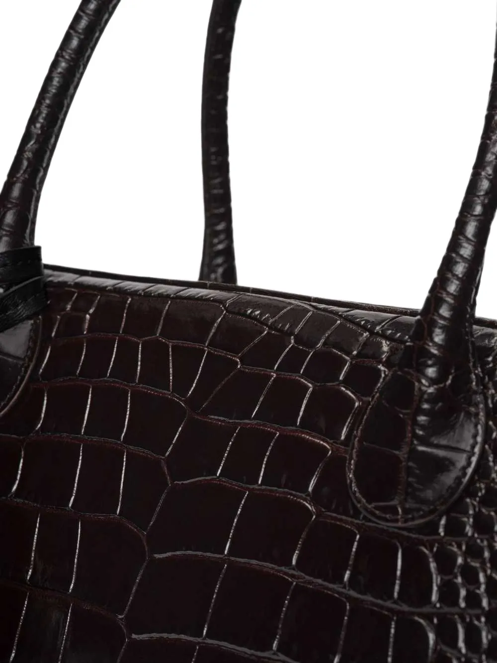 Magda Butrym Brigitte leren shopper met krokodillen-reliëf Bruin