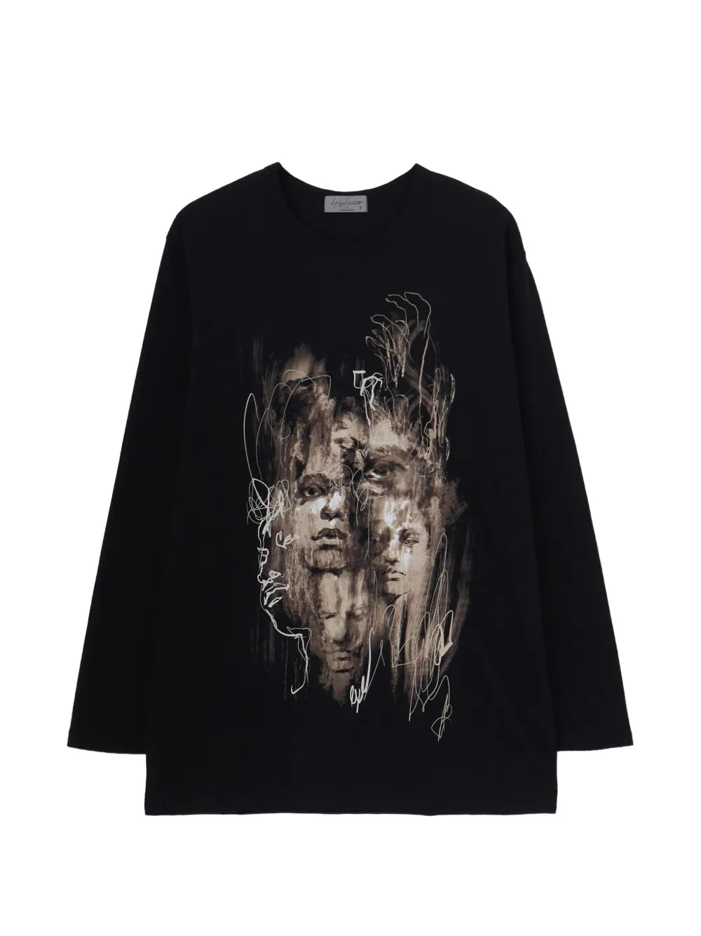 Yohji Yamamoto graphic-print long-sleeved T-shirt - Nero