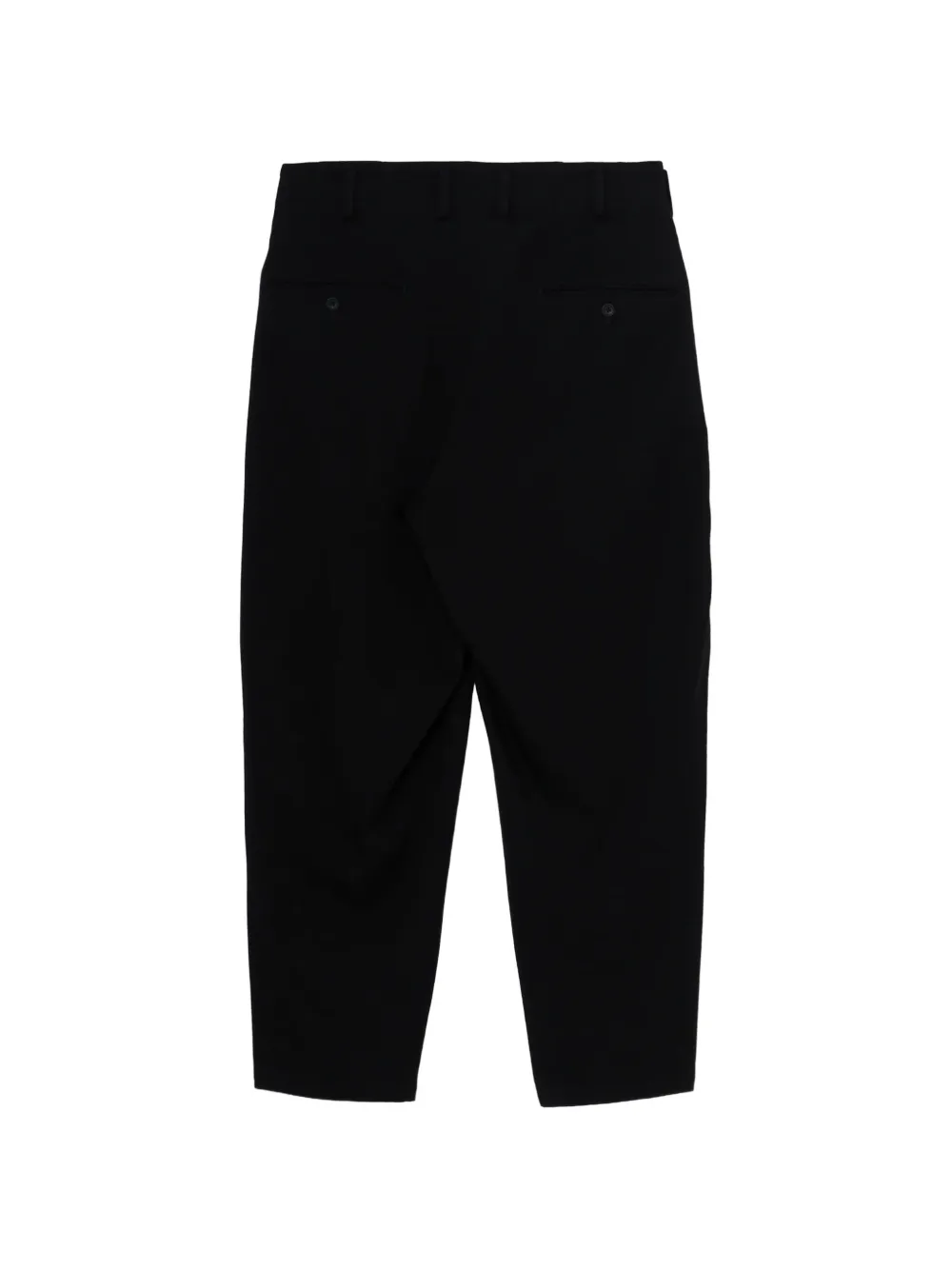 Yohji Yamamoto pleated tapered tailored trousers Zwart