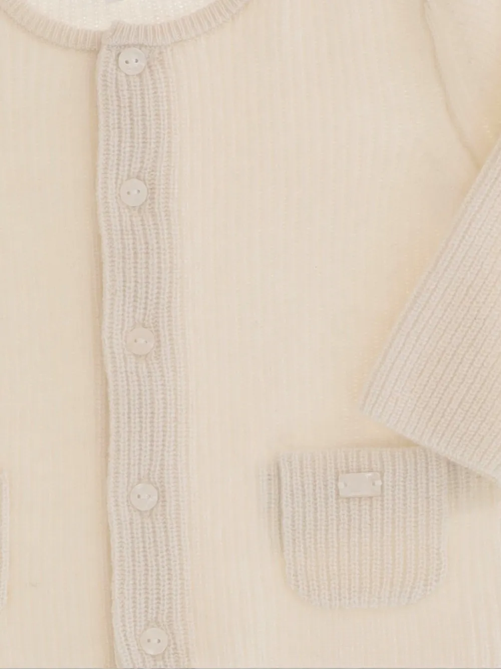 Tartine Et Chocolat Ribgebreid vest en broek Beige