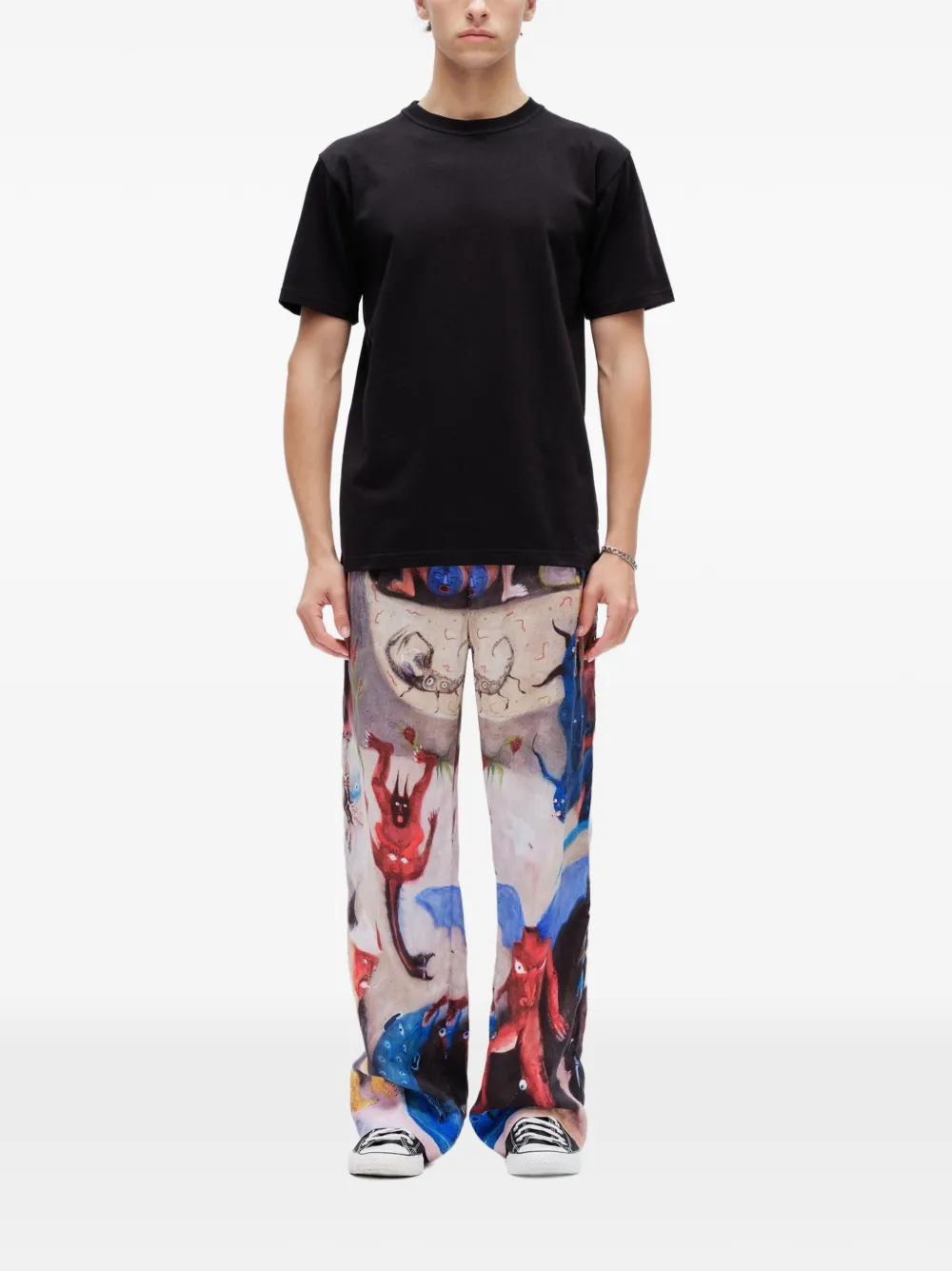 Endless Joy Tiga Naga T-shirt met print Zwart
