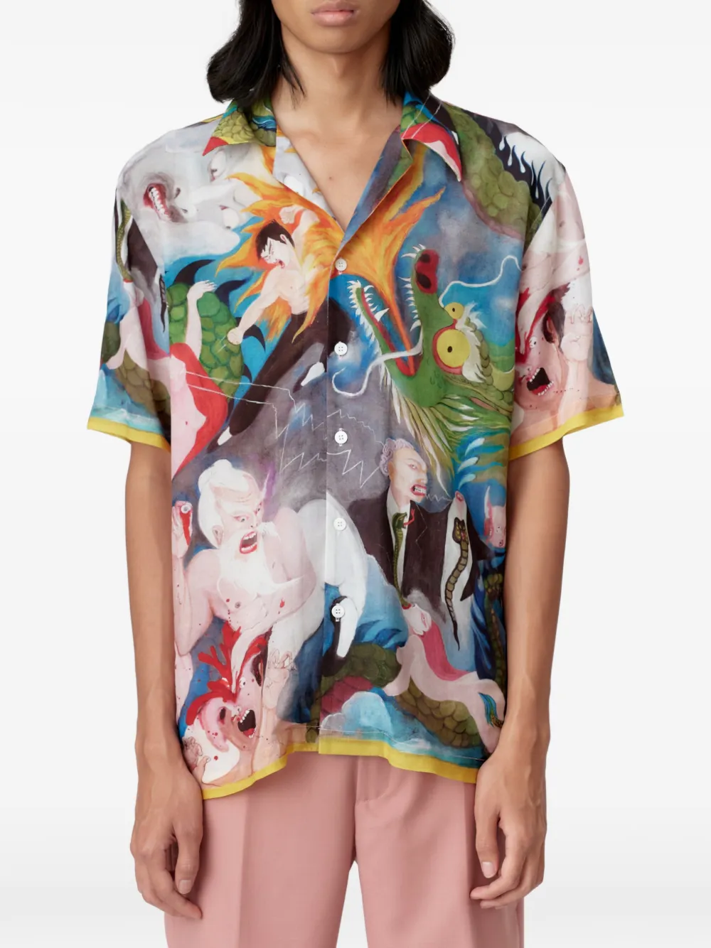 Endless Joy Kung Fu Cannibal Short-sleeve Shirt In Neutrals