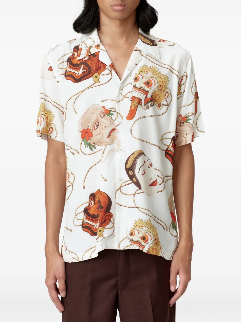 Endless Joy Topeng Graphic-print Short-sleeve Shirt In White