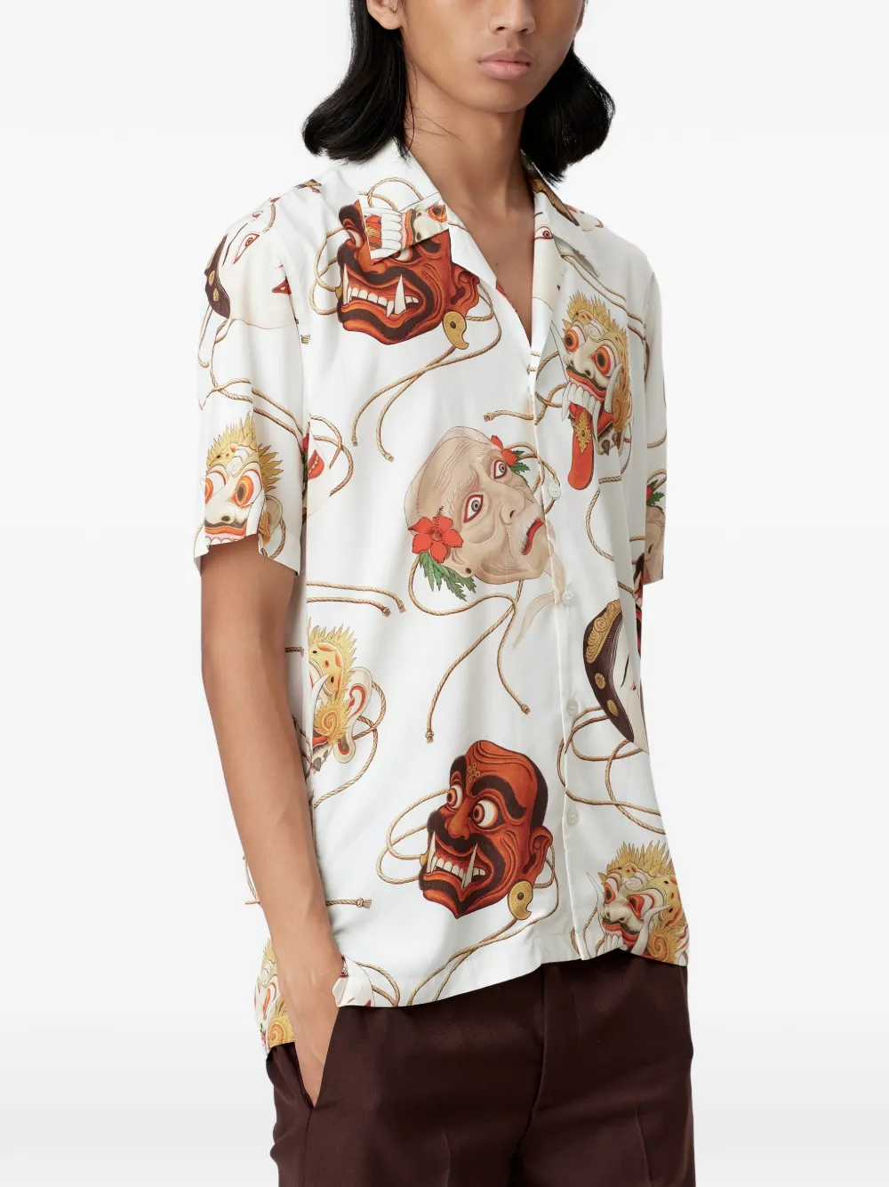 Endless Joy Topeng overhemd met grafische print Wit