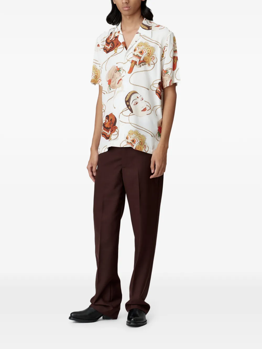 Endless Joy Topeng overhemd met grafische print Wit