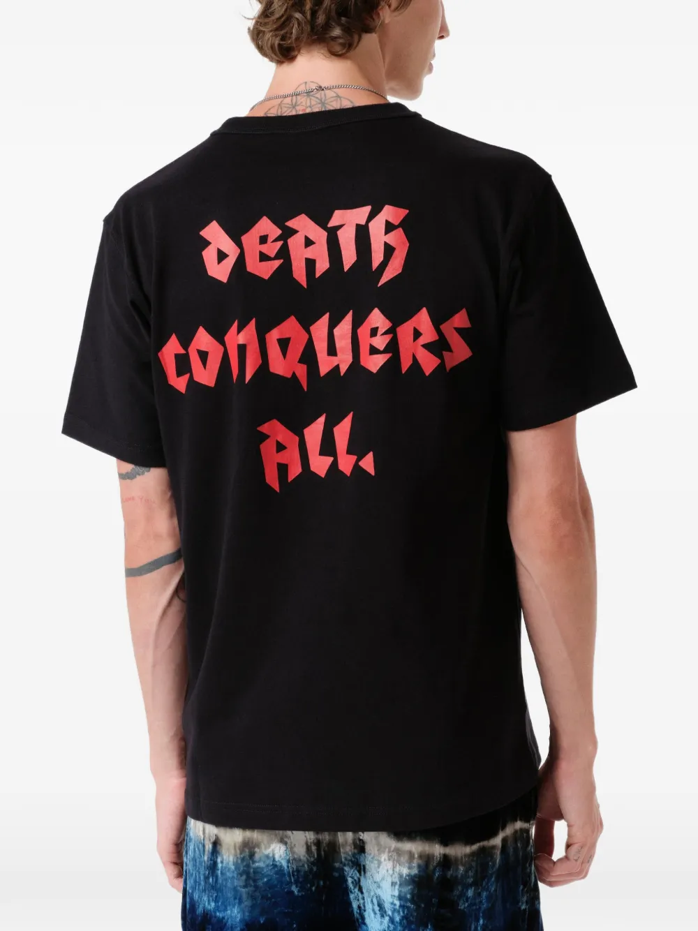 Endless Joy Katoenen T-shirt met doodskopprint Zwart