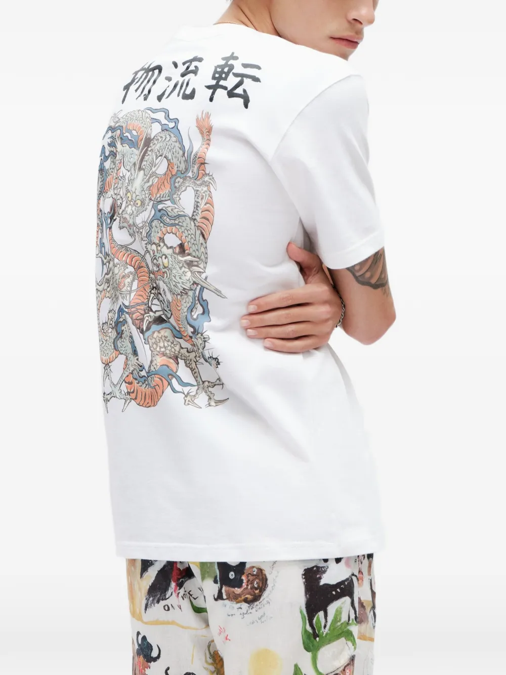 Endless Joy Tiga Naga katoenen T-shirt Wit