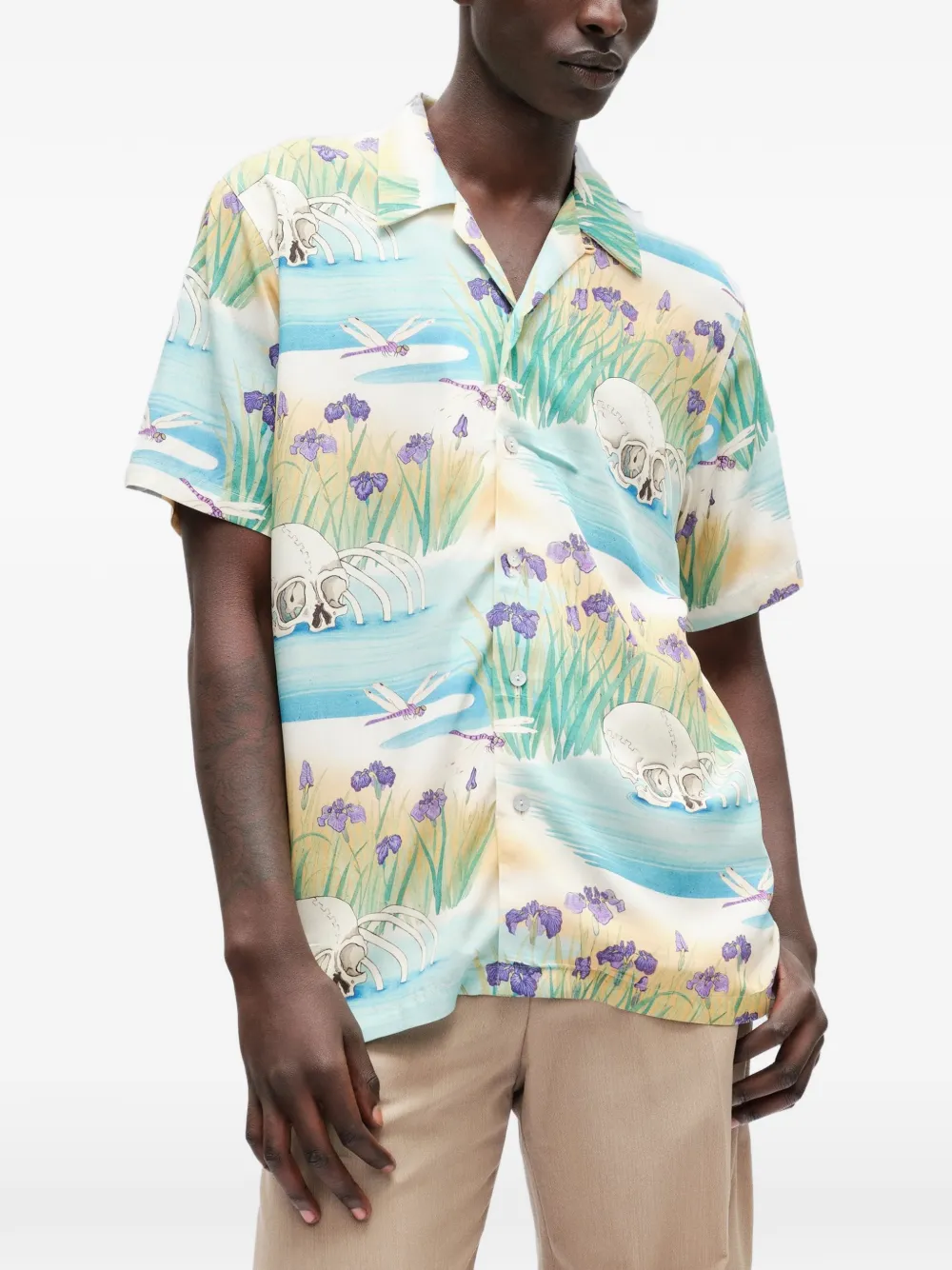 Endless Joy Iris overhemd met grafische print Blauw