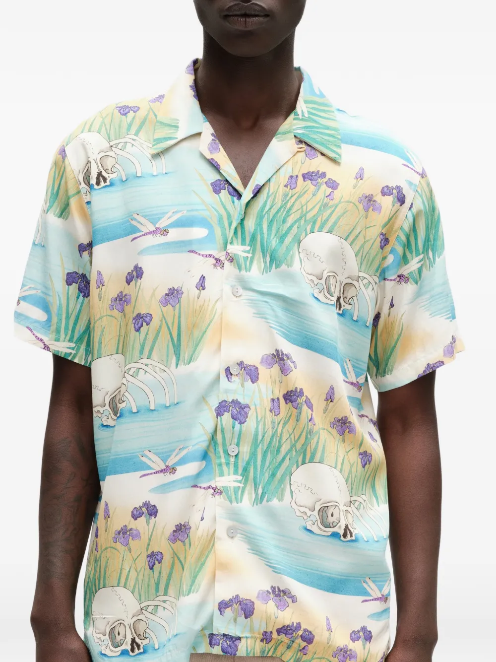 Endless Joy Iris overhemd met grafische print Blauw