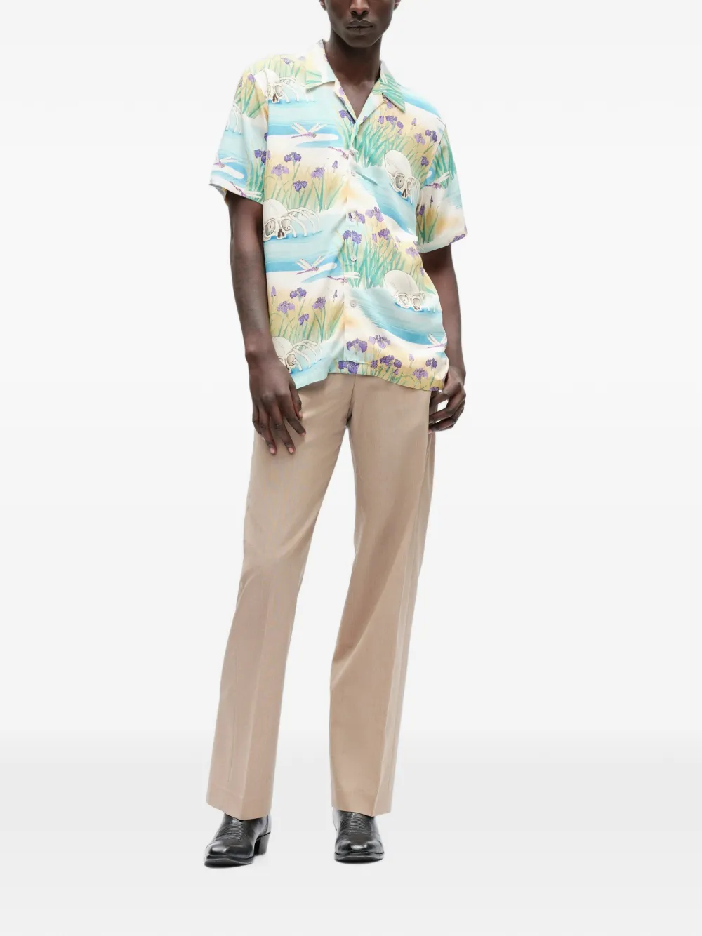 Endless Joy Iris overhemd met grafische print Blauw