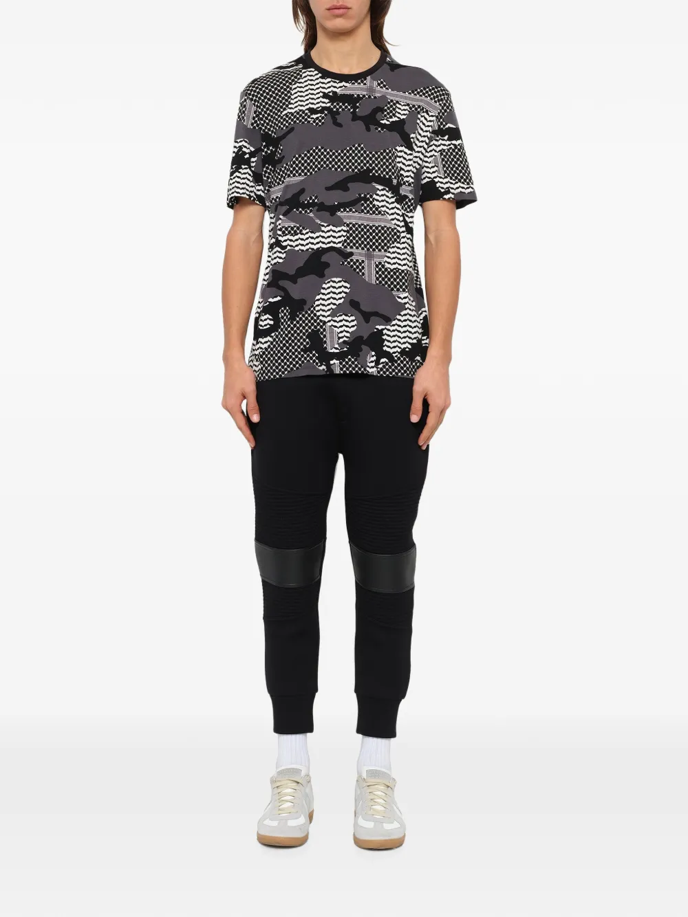 Neil Barrett T-shirt met camouflageprint Zwart