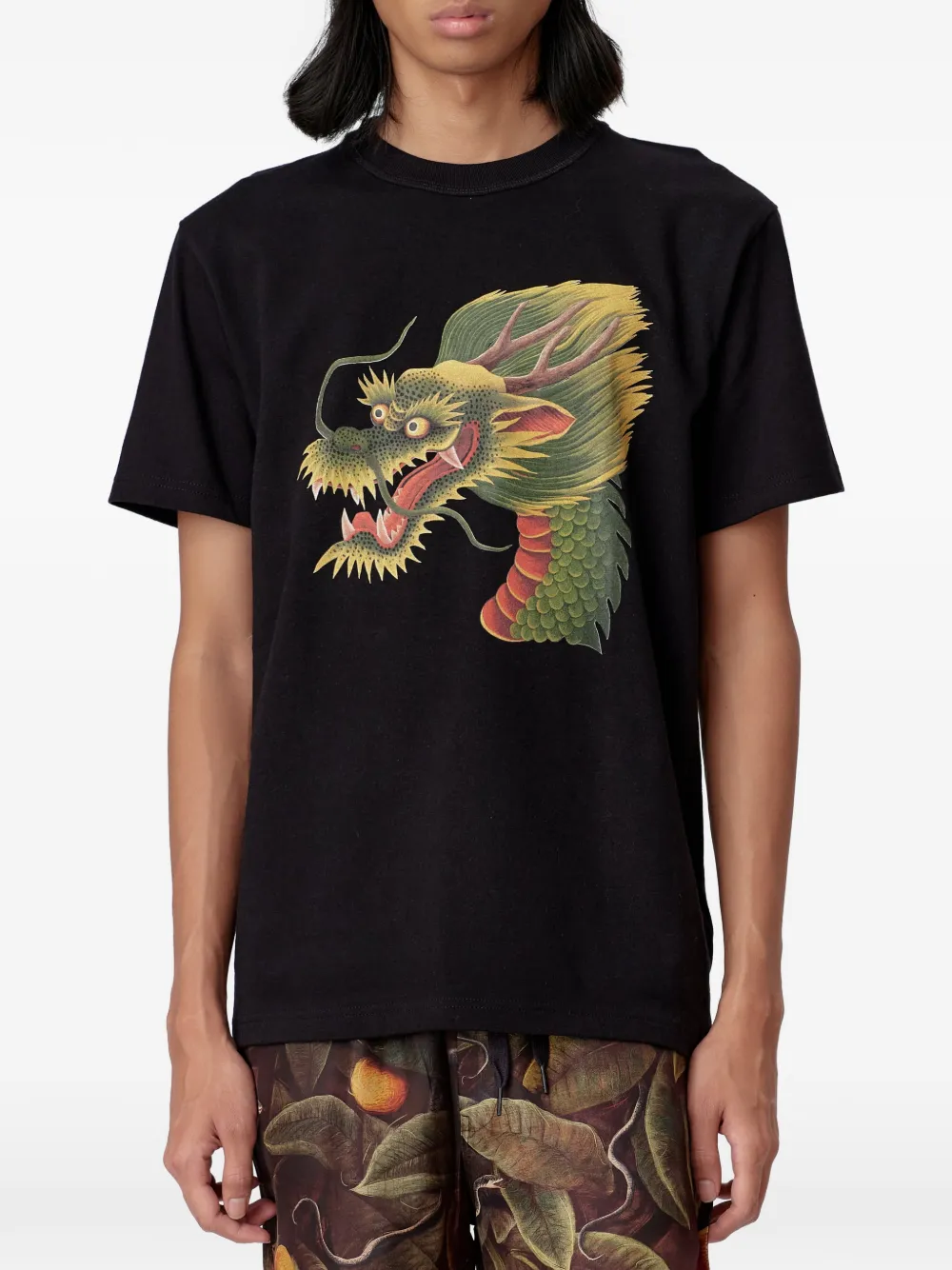 Endless Joy Monkey Dragon T-shirt met grafische print Zwart