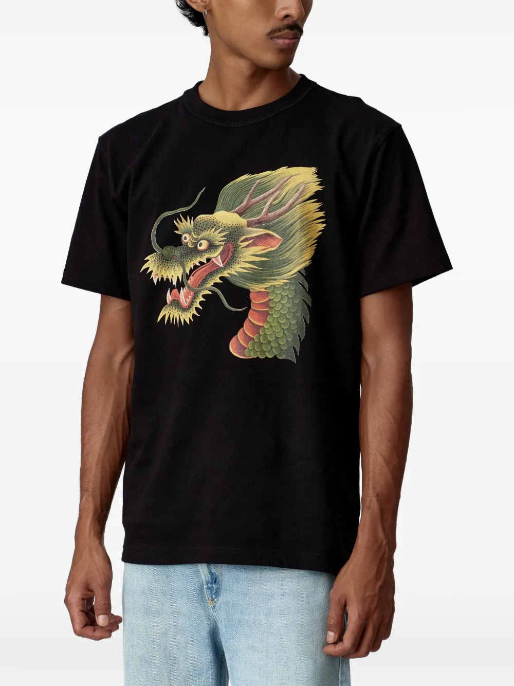 Endless Joy Monkey Dragon T-shirt met grafische print Zwart