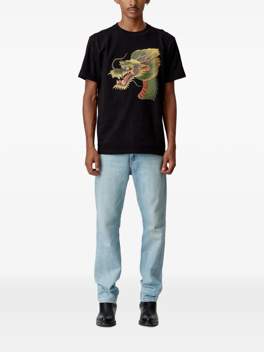 Endless Joy Monkey Dragon T-shirt met grafische print Zwart