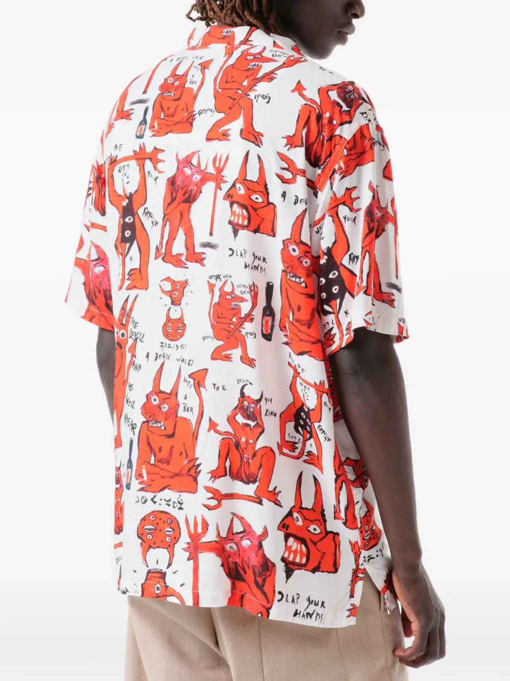 Endless Joy Devil overhemd met grafische print Wit
