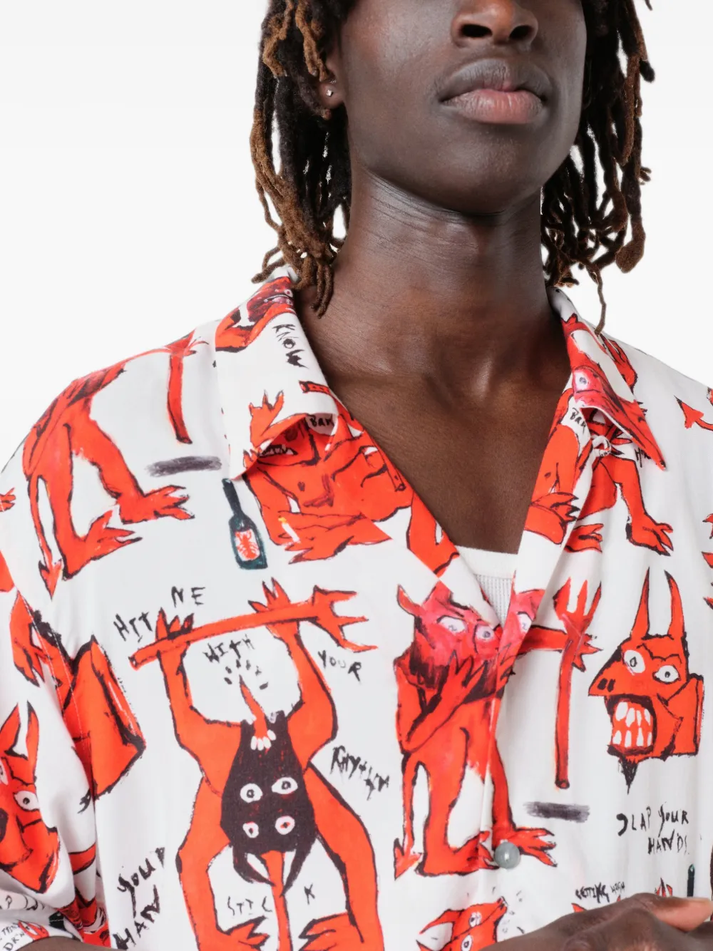 Endless Joy Devil overhemd met grafische print Wit