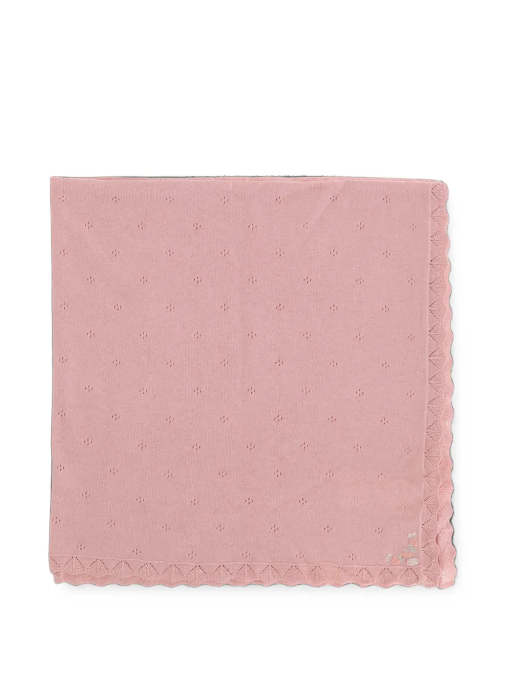 Tartine Et Chocolat pointelle-knit scalloped-edge blanket - Rosa