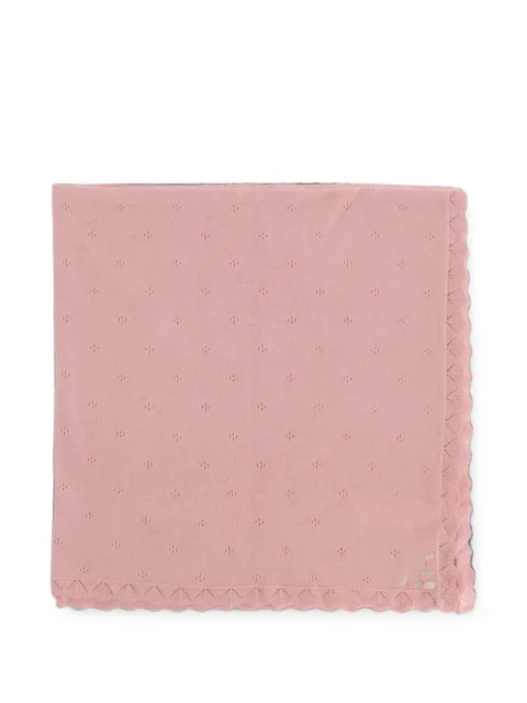 Tartine Et Chocolat pointelle-knit scalloped-edge blanket