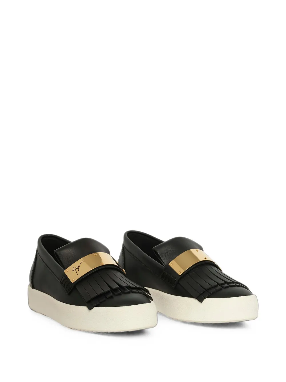 Giuseppe Zanotti Birel Vague fringed logo-plaque sneakers Zwart