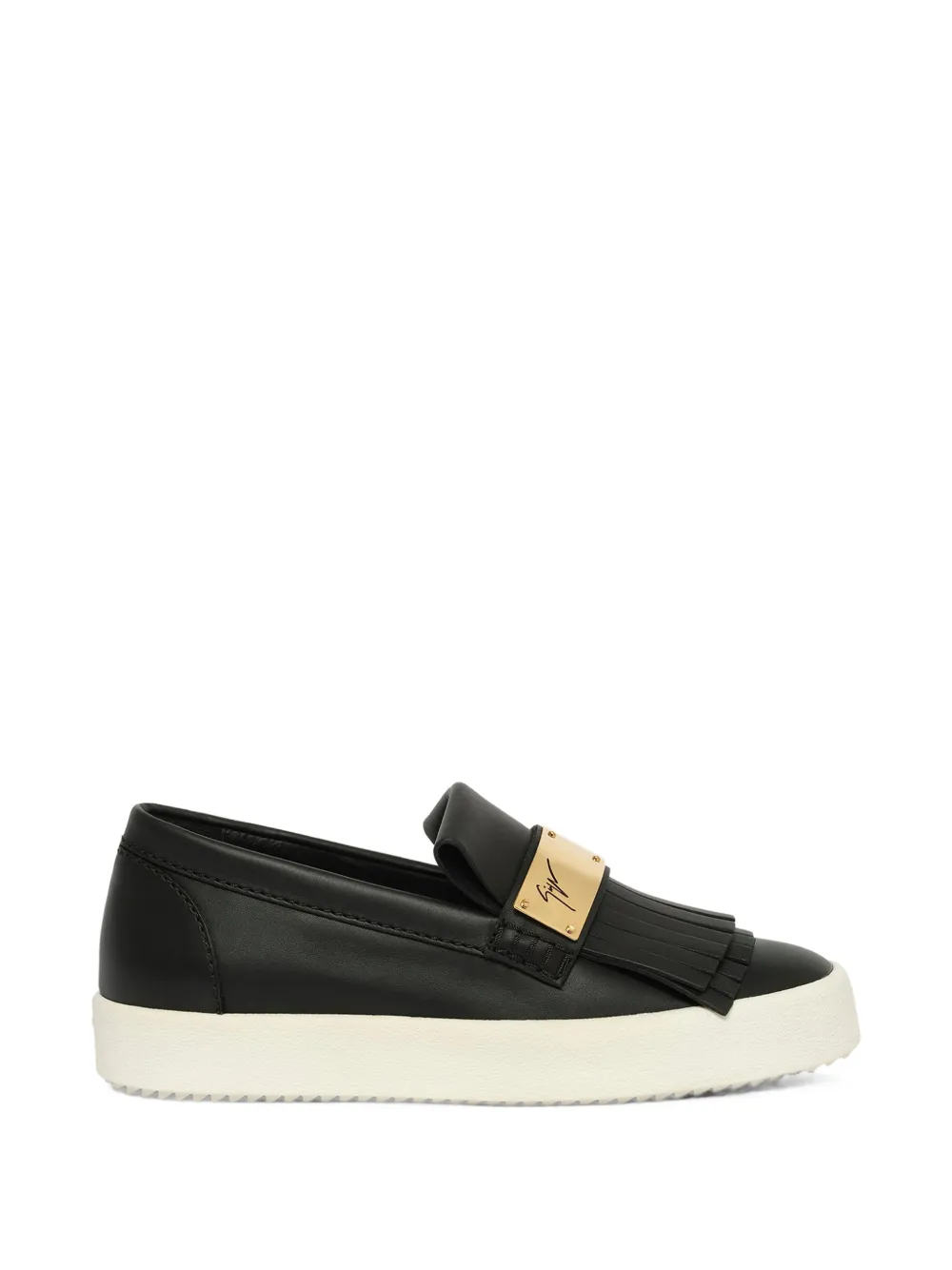 Giuseppe Zanotti Birel Vague fringed logo-plaque sneakers - Schwarz