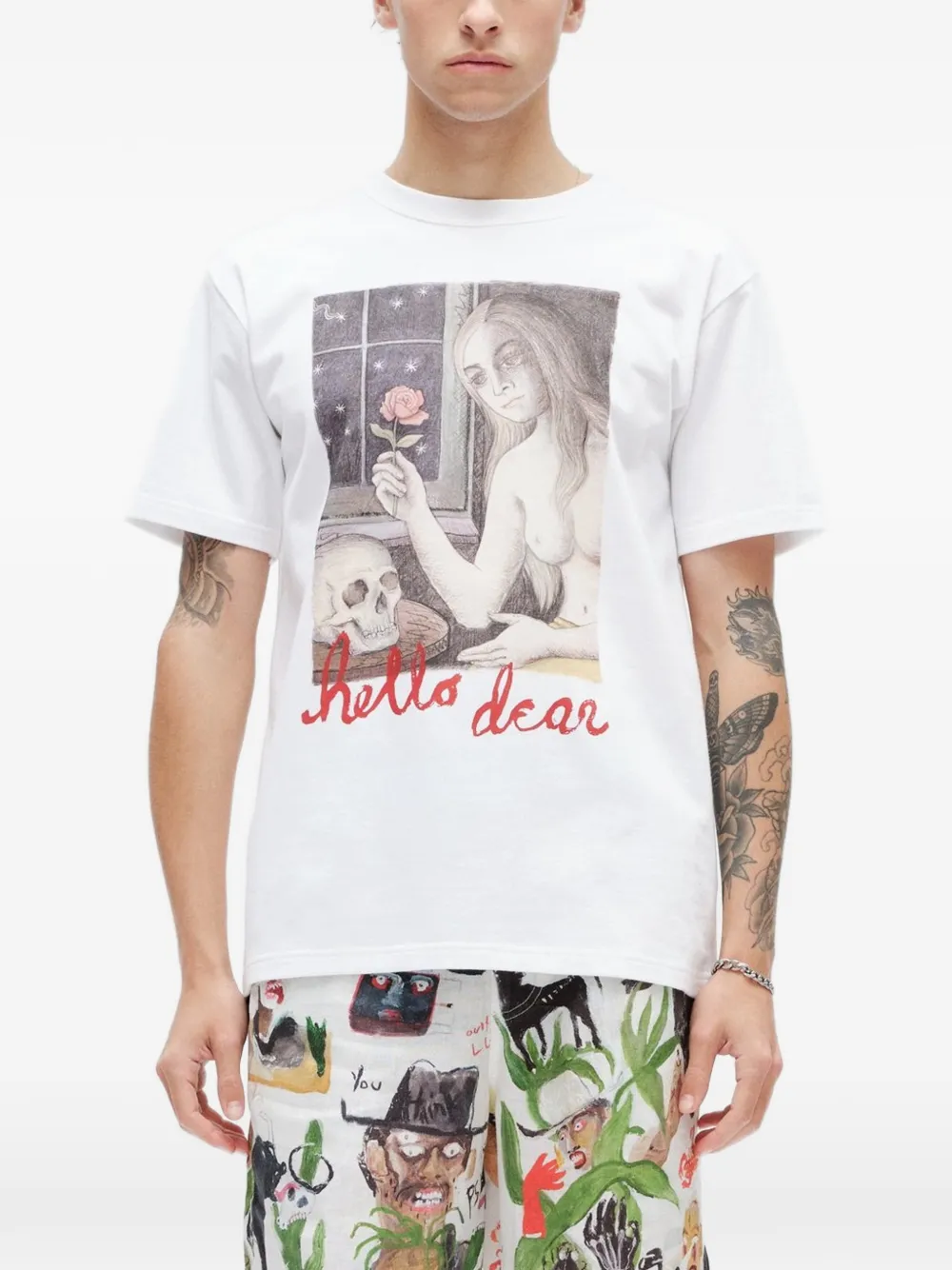 Endless Joy Hello Dear Graphic-print T-shirt In White