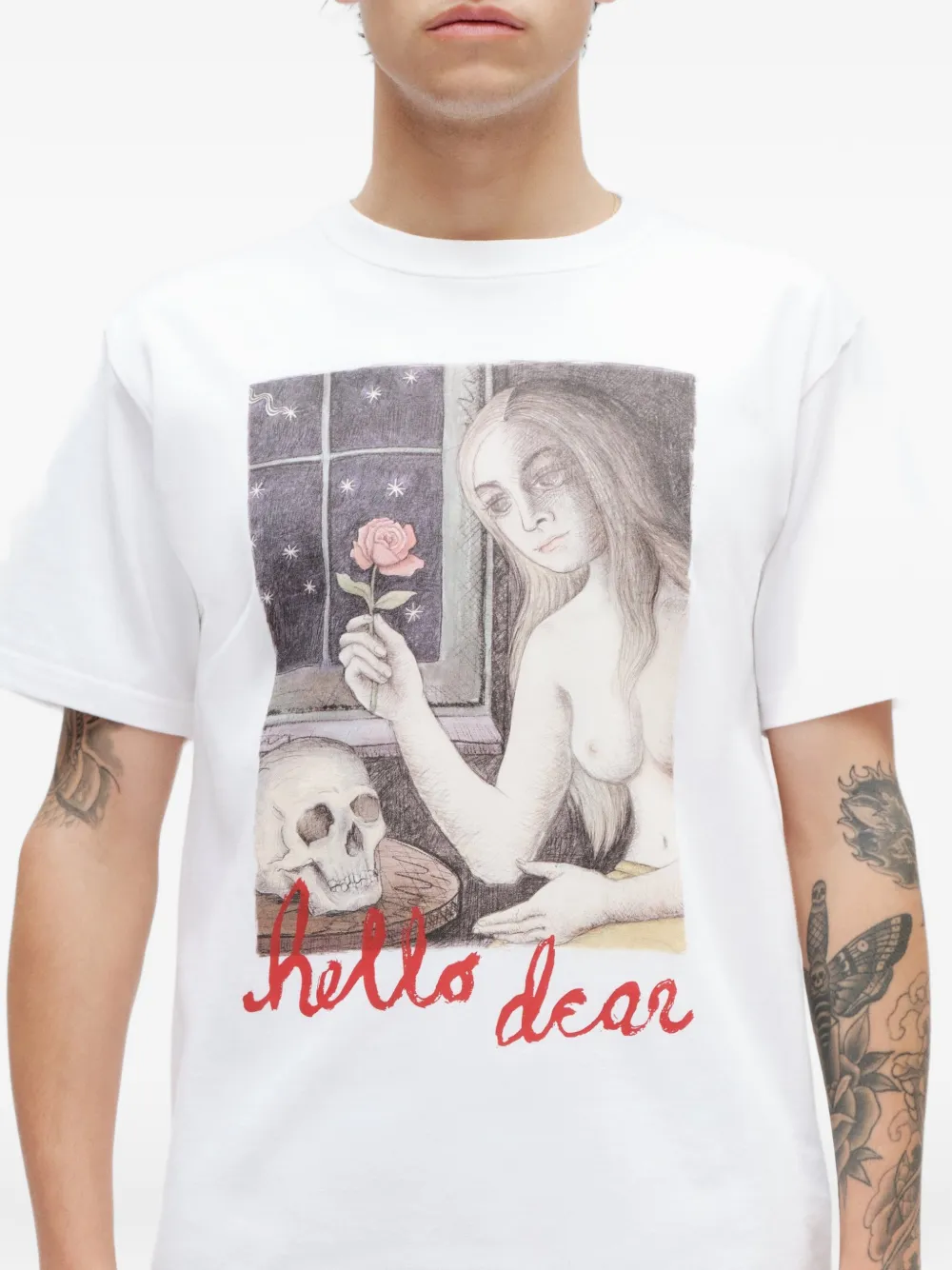 Endless Joy Hello Dear T-shirt met grafische print Wit
