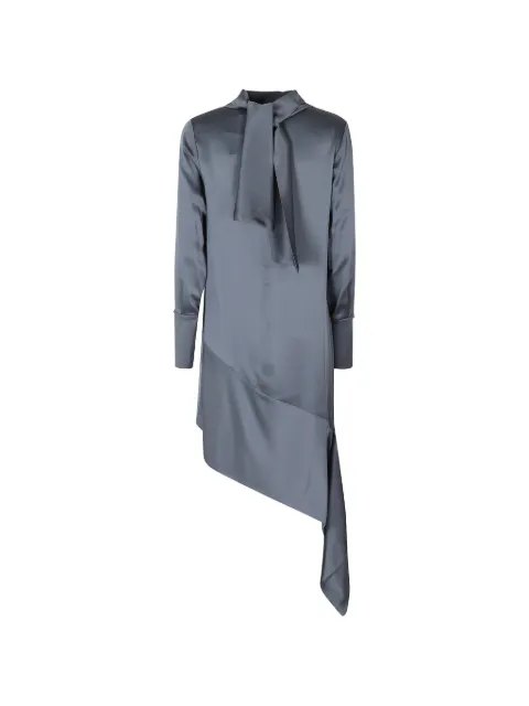 Semicouture Gwenda asymmetric tie-neck midi dress