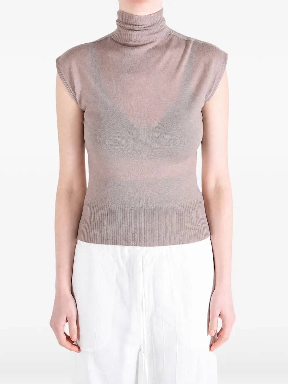 Rick Owens Tower SL rasato gebreid T-shirt Roze