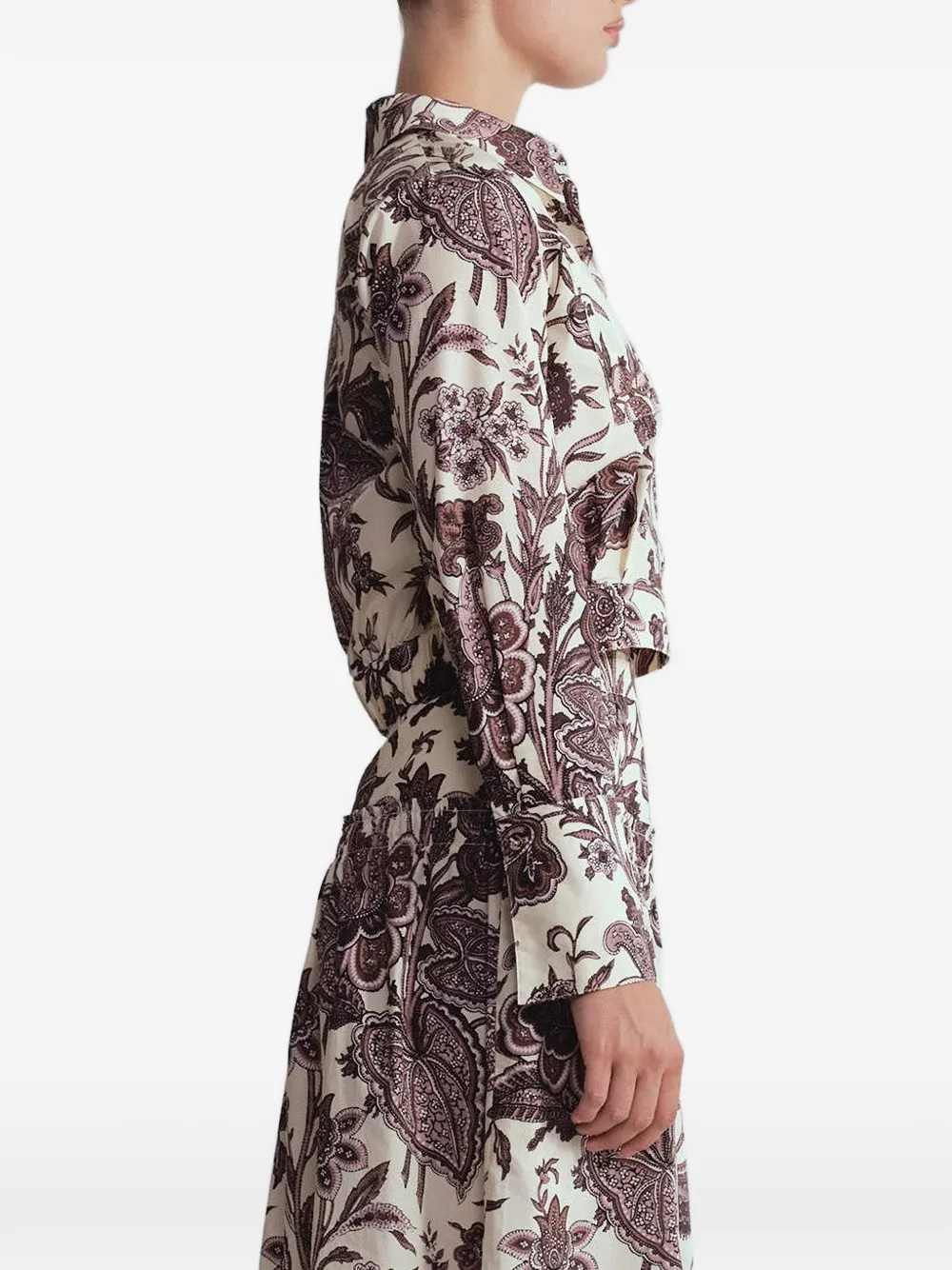 Cara Berry cropped blouse met bloemenprint Wit