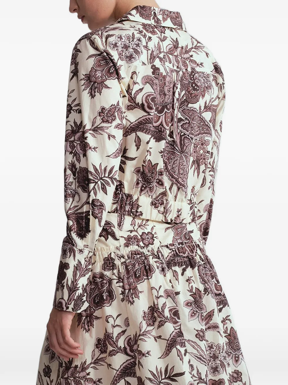 Cara Berry cropped blouse met bloemenprint Wit