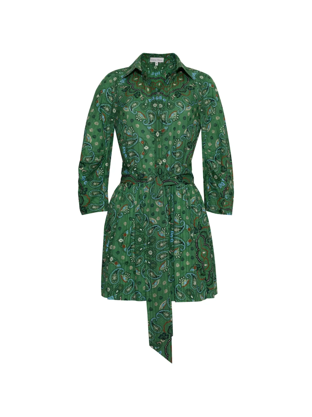 Cara Cara Raya paisley-print mini shirt dress - Verde