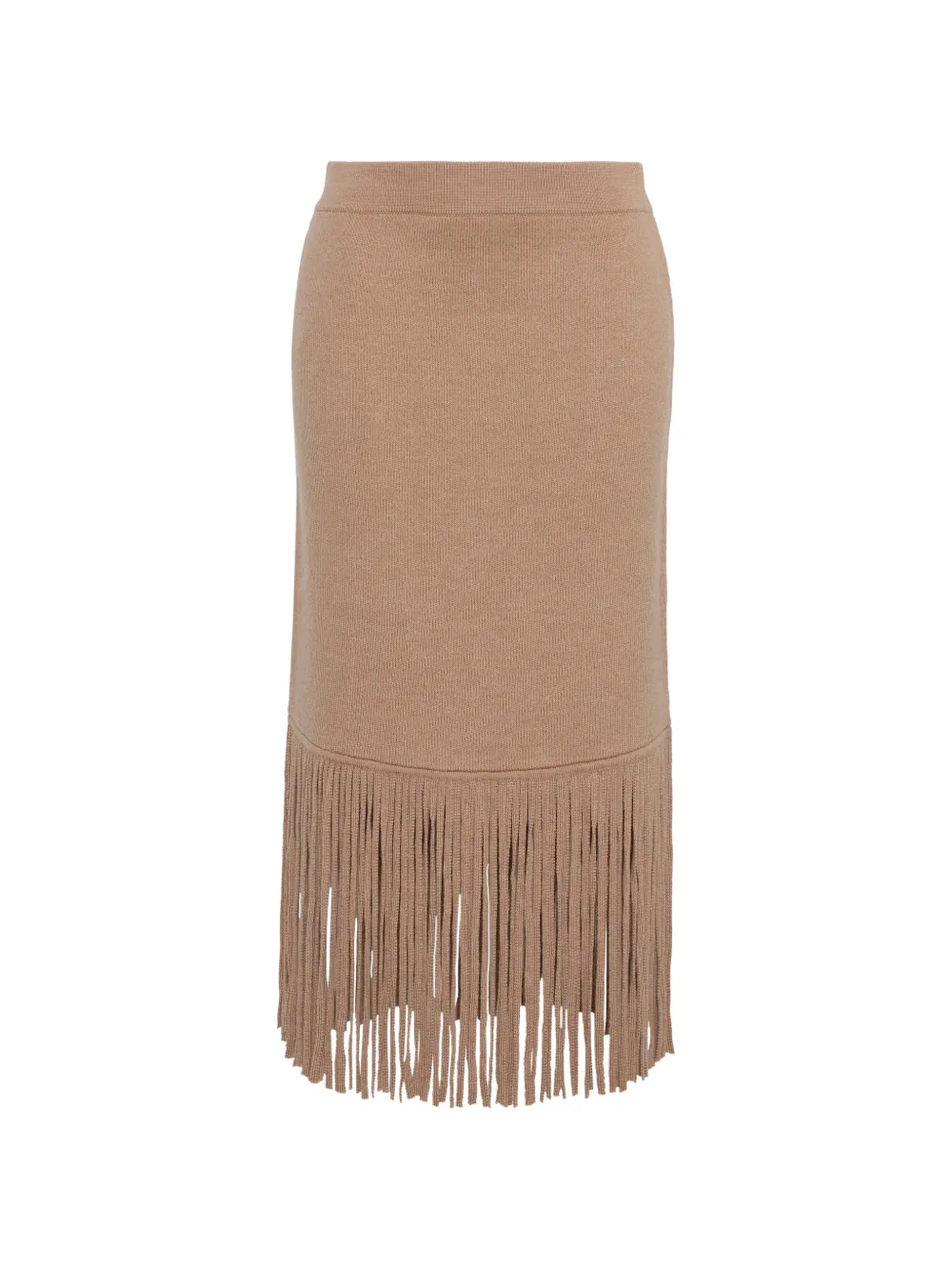 Cara Cara Delphi fringe-trimmed midi skirt - Nude