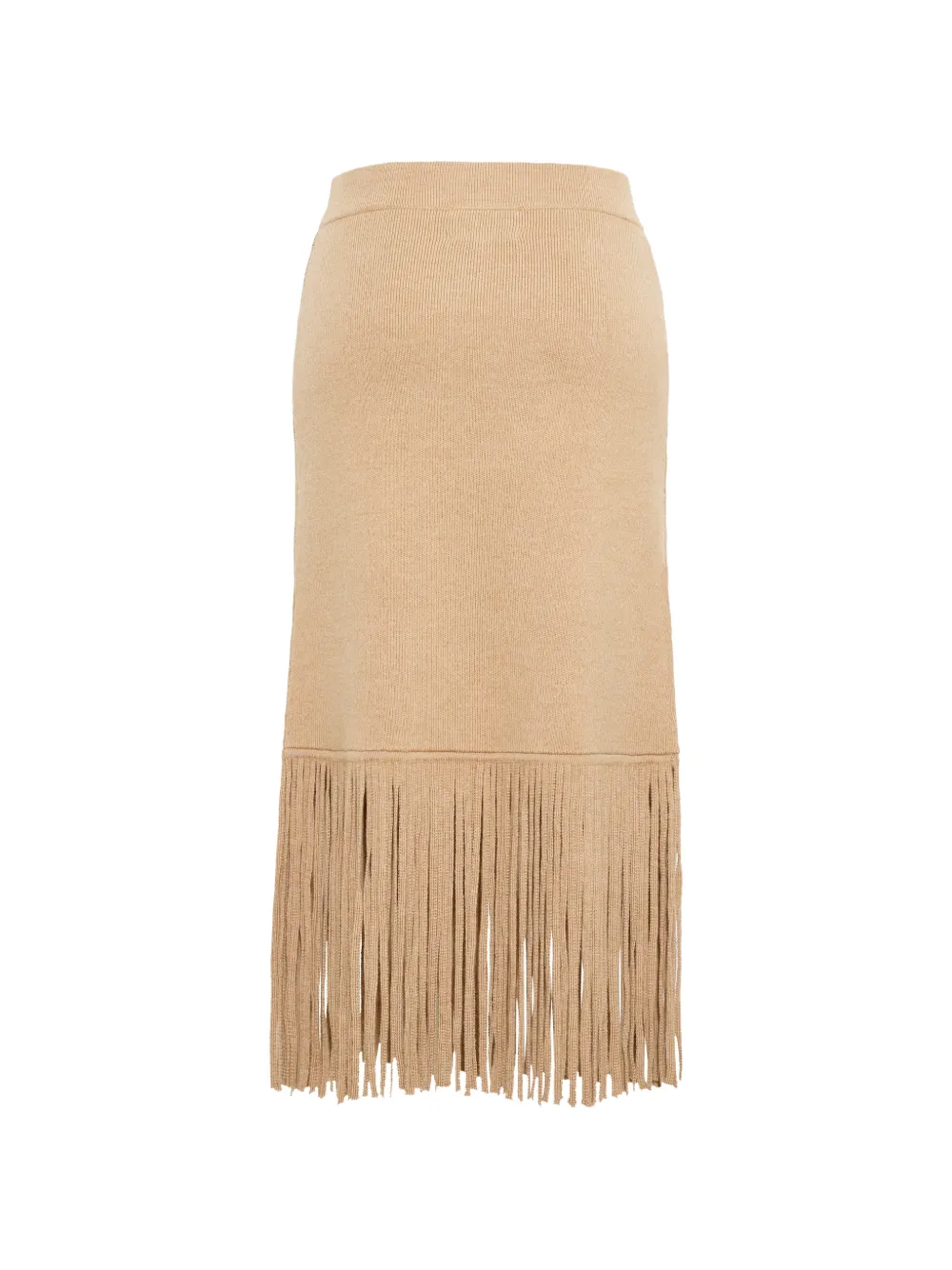 Cara Delphi midi-rok met franje afwerking Beige