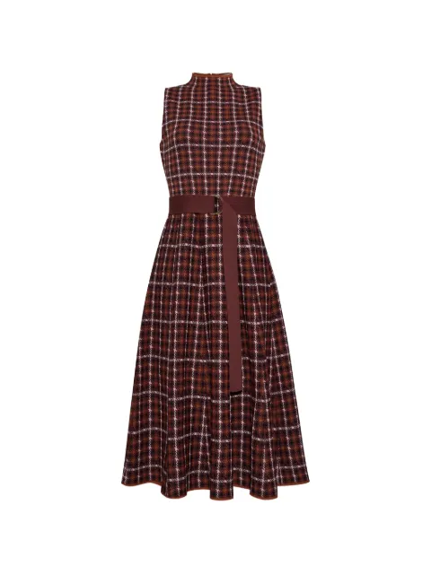 Cara Cara Brice check-print belted midi dress