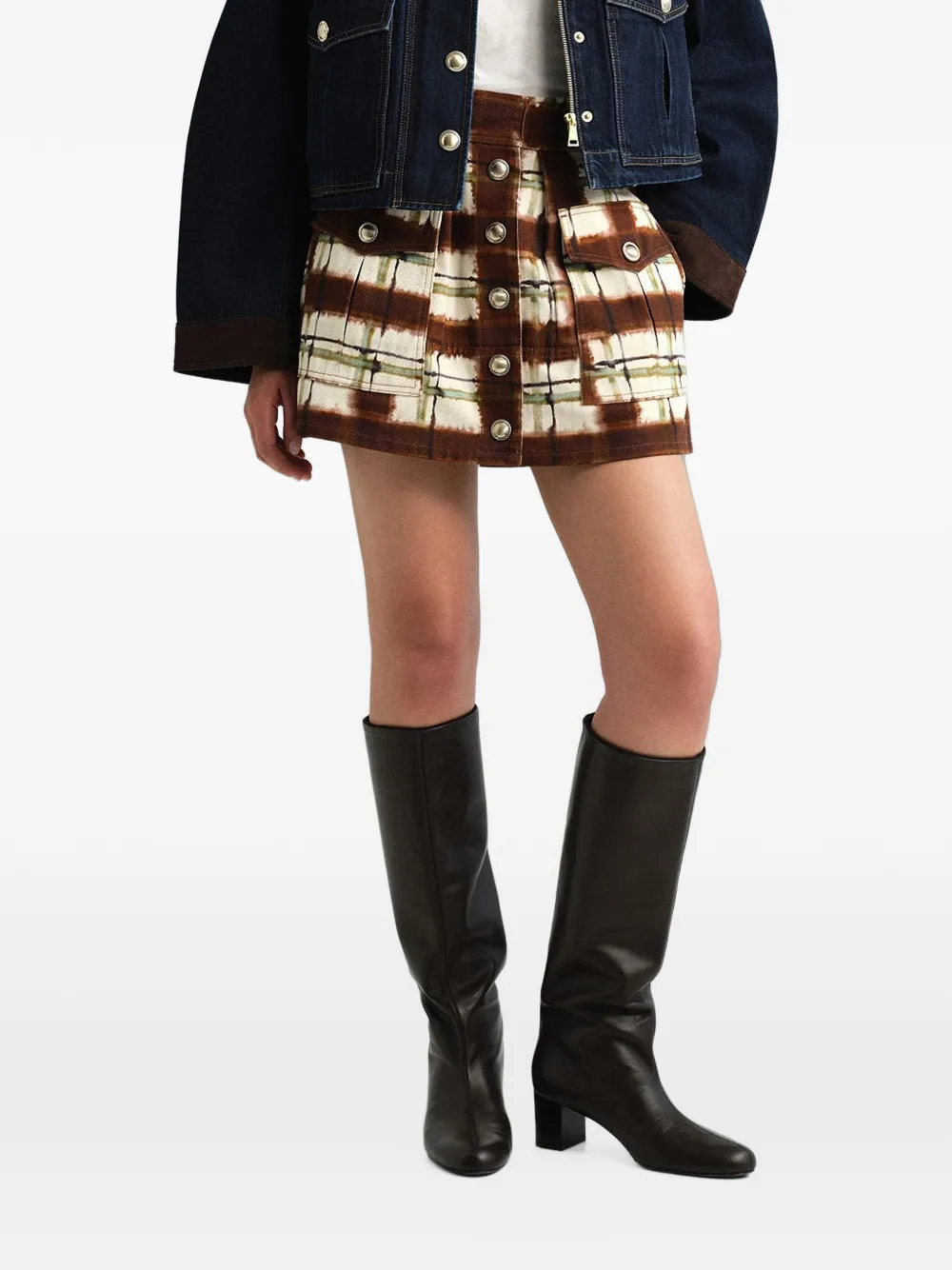 Cara Fatima mini-rok met A-lijn Bruin